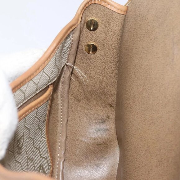 Christian Dior Honeycomb Canvas Shoulder Bag PVC Beige Gold Auth BA1892 - Picture 12 of 16